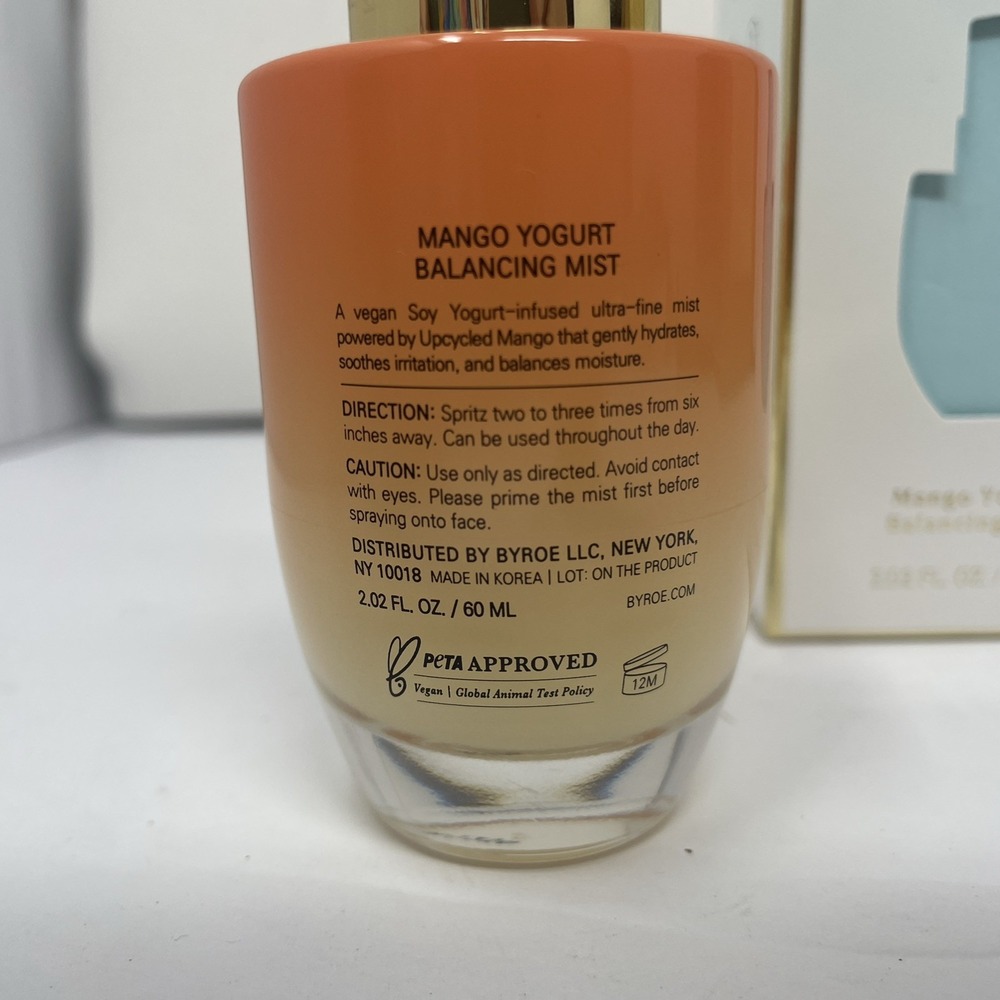 Byroe Mango Yogurt Balancing Mist 2.02 oz / 60 mL New In Box Vegan, Clean Beauty - Picture 8 of 9